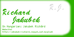 richard jakubek business card